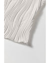 White Solid Color Wavy Textured Round Neck Tank Top - XL