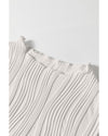 White Solid Color Wavy Textured Round Neck Tank Top - XL