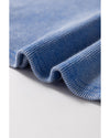 Sky Blue Mineral Wash Ribbed Notch Neck Tank Top - M