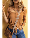 Straw Yellow Ribbed Front Knot Buttoned Thin Strap Tank Top - XL