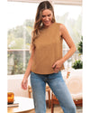 Desert Gold Bowknot V Cut Backless Cotton Tank Top - XL