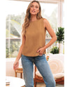 Desert Gold Bowknot V Cut Backless Cotton Tank Top - XL