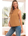 Desert Gold Bowknot V Cut Backless Cotton Tank Top - XL