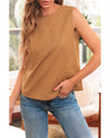 Desert Gold Bowknot V Cut Backless Cotton Tank Top - XL