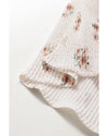 White Floral Pleated Big Bow Back Spaghetti Straps Tank Top - XL