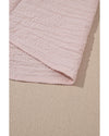 Gossamer Pink Textured Bow Knot Frilled Butterfly Sleeve Blouse - S