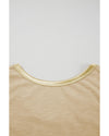 Tan Metallic Sheen Edge Scoop Neck Tank Top - S