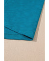 Peacock Blue Metallic Sheen Edge Scoop Neck Tank Top - XL