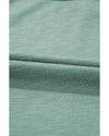 Mist Green Metallic Sheen Edge Scoop Neck Tank Top - L