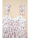 Pink Floral Flutter Peplum Tank Top - XL