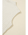 Apricot Ribbed Knit Mock Neck Tank Top - L