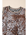 Multicolour Cheetah Checkered Dual Print Reversible Round Neck Mesh Tank Top - L