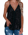 Azura Exchange Black Sequin Racerback Tank - L