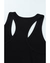 Black Scoop Neck Basic Solid Tank Top - S