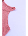 Pink Solid Color Crew Neck Tank Top - M