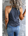 Azura Exchange Blue Solid Color Crew Neck Tank Top - 2XL