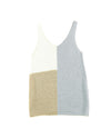 Gray Color Block Knitted Tank Top - M