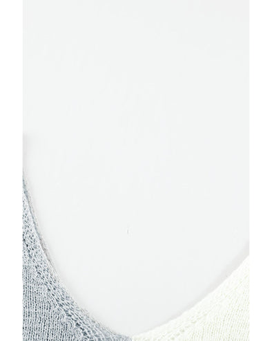 Gray Color Block Knitted Tank Top - XL