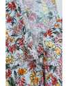 Multicolor Wrapped V Neck Floral Tank Crop Top - M
