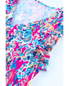 Boho Pattern Print Flounce V Neck Tank Top - L