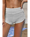 Gray Butt Lifting High Waist Yoga Shorts - L