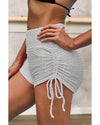 Gray Butt Lifting High Waist Yoga Shorts - L