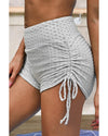 Gray Butt Lifting High Waist Yoga Shorts - L