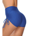Blue Butt Lifting High Waist Yoga Shorts - M
