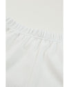 White Ribbed Zipper Sweatshirt and High Waist Shorts Set - XL