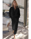 Black Half Zip up Pullover Active Top and Joggers Set - 2XL