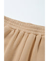 Parchment Solid Half Button Sweatshirt and High Waist Sweatpants Set - XL
