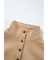 Parchment Solid Half Button Sweatshirt and High Waist Sweatpants Set - XL