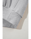 Gray Solid Exposed Seams Hoodie and Joggers Activewear Set - L