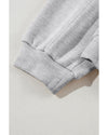Gray Solid Exposed Seams Hoodie and Joggers Activewear Set - L
