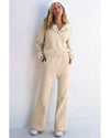 Parchment Solid Color Hoodie and High Waist Pants Two Piece Activewear - 2XL