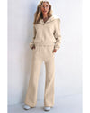 Parchment Solid Color Hoodie and High Waist Pants Two Piece Activewear - 2XL