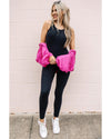 Black High Waist Backless Side Pockets Sports Jumpsuit - L
