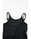 Black High Waist Backless Side Pockets Sports Jumpsuit - L