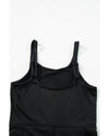 Black High Waist Backless Side Pockets Sports Jumpsuit - XL
