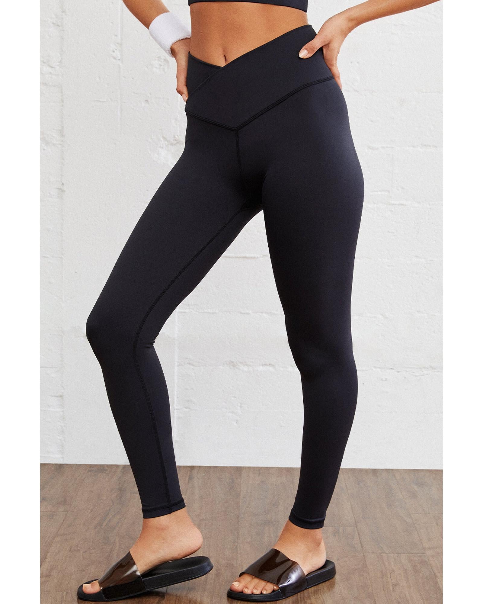 Azura Exchange Black Arched Waist Seamless Active Leggings - S