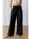 Black Elastic High Waist Drawstring Sweatpants - 2XL