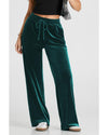 Evergreen Solid Drawstring Waist Wide Leg Pants - 2XL