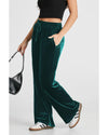 Evergreen Solid Drawstring Waist Wide Leg Pants - 2XL