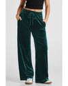 Evergreen Solid Drawstring Waist Wide Leg Pants - 2XL