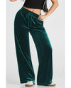 Evergreen Solid Drawstring Waist Wide Leg Pants - 2XL