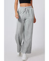 Gray Seamed Drawstring High Waist Wide Leg Sweatpants - 2XL