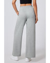 Gray Seamed Drawstring High Waist Wide Leg Sweatpants - 2XL