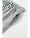 Gray Seamed Drawstring High Waist Wide Leg Sweatpants - 2XL
