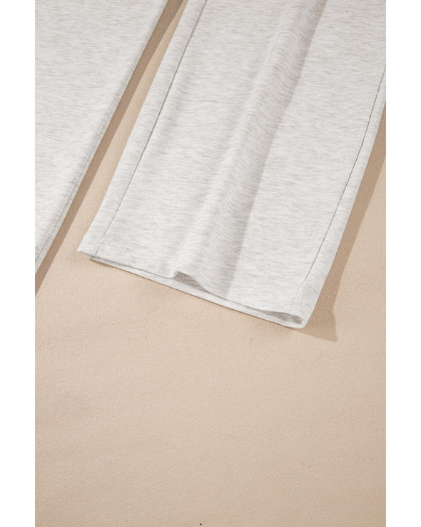 Light Grey Cross-Waist Wide Leg Lounge Pants - XL