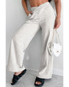 Light Grey Cross-Waist Wide Leg Lounge Pants - XL